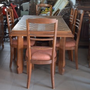 Komplet stół plus6 krzeseł ART DECO