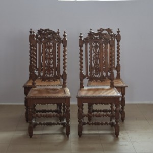 4 krzesła eklektyzm XIX w. Warkocz